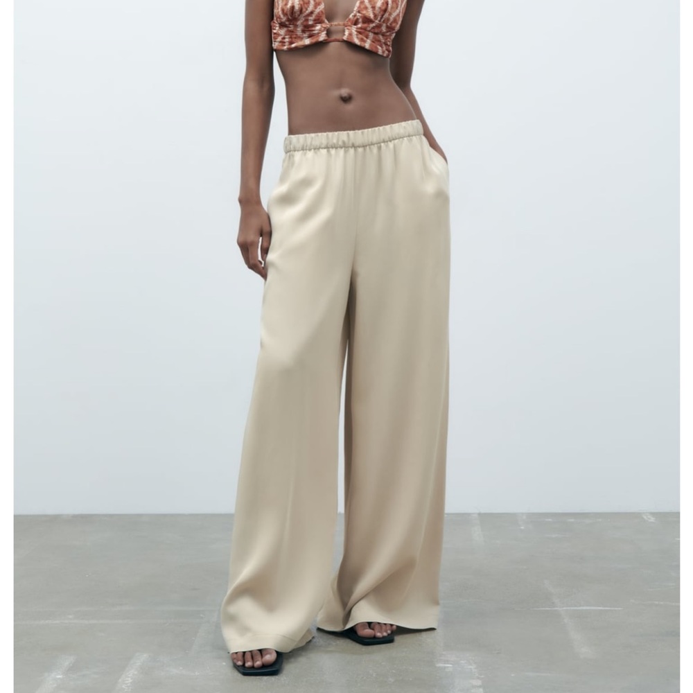 NWT Zara fluid pants beige
